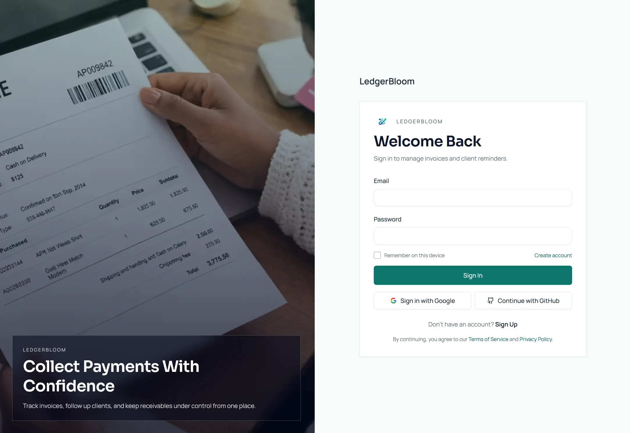 LedgerBloom screenshot